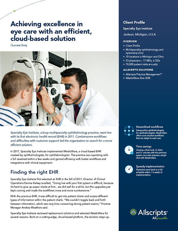 SpecialtyEyeInstitute_SuccessStory SpecialtyEyeInstitute_SuccessStory