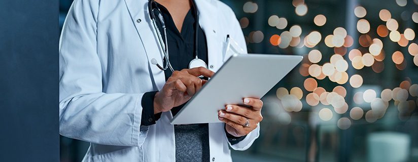 Doctor works within EHR applications