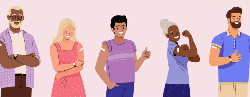 Graphical representation of patients who have received vaccines.