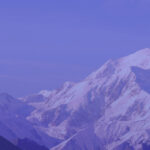Mountains with purple background