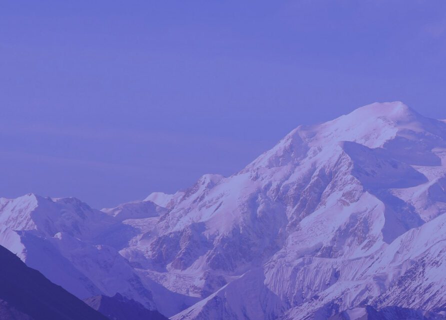 Mountains with purple background