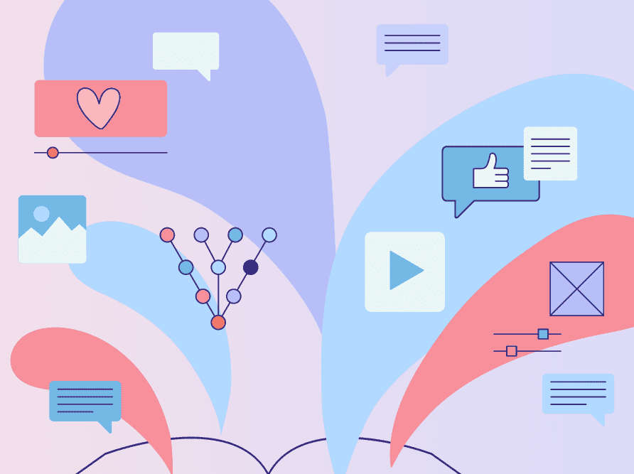 colorful graphic with healthcare icons