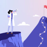 Doctor looking out at mountain