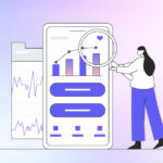 A provider using a mobile device with data insights.