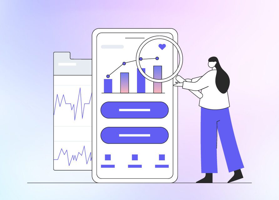 A provider using a mobile device with data insights.
