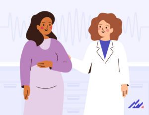 clinician and pregnant patient