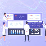 Doctors looking at data
