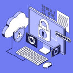 computer with lock representing cyberthreat