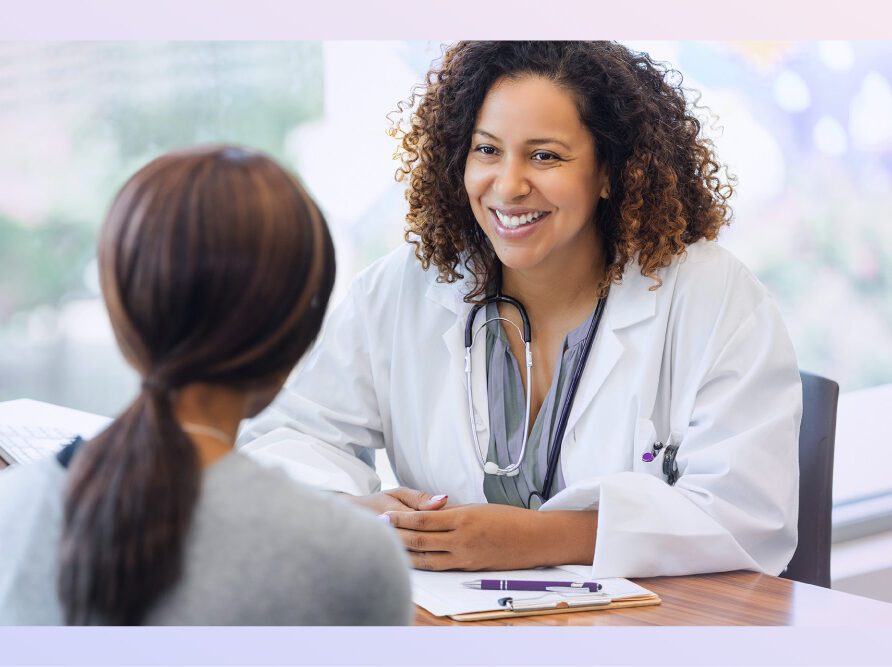 Female doctor and patient